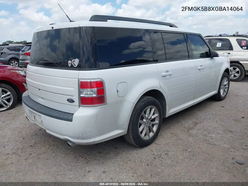 2016 Ford Flex Se VIN: 2FMGK5B8XGBA14064 Lot: 45191833