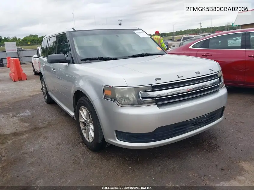 2016 Ford Flex Se VIN: 2FMGK5B80GBA02036 Lot: 45408485