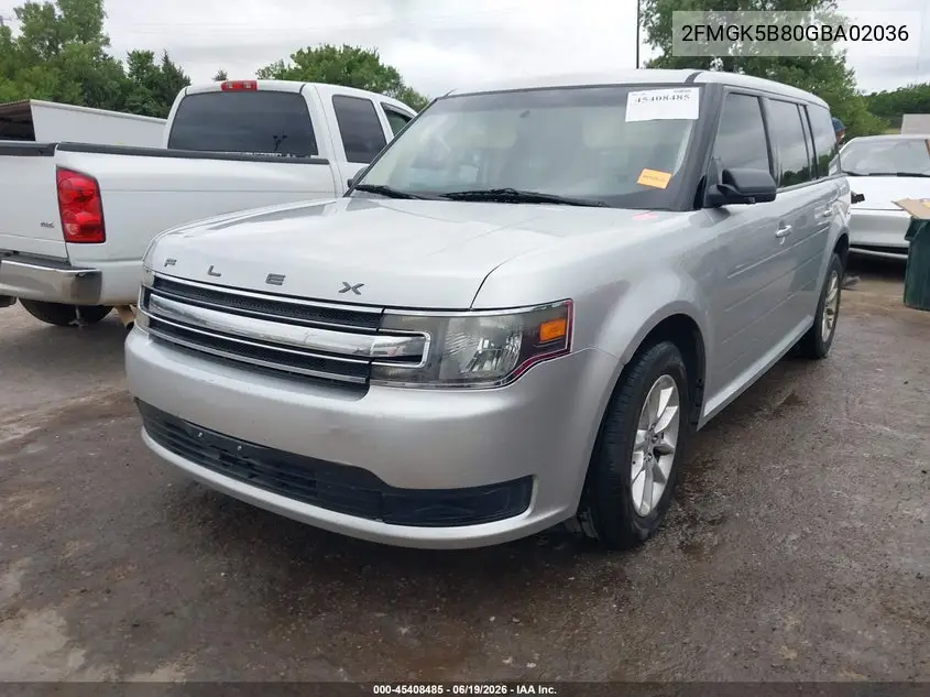 2016 Ford Flex Se VIN: 2FMGK5B80GBA02036 Lot: 45408485
