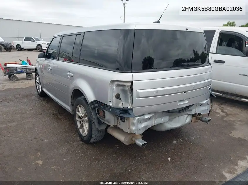 2016 Ford Flex Se VIN: 2FMGK5B80GBA02036 Lot: 45408485