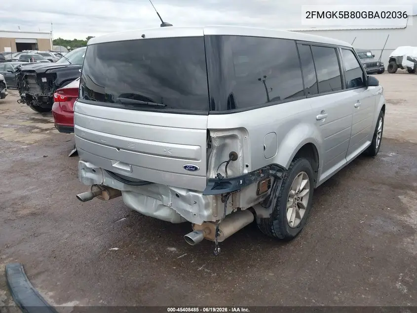 2016 Ford Flex Se VIN: 2FMGK5B80GBA02036 Lot: 45408485