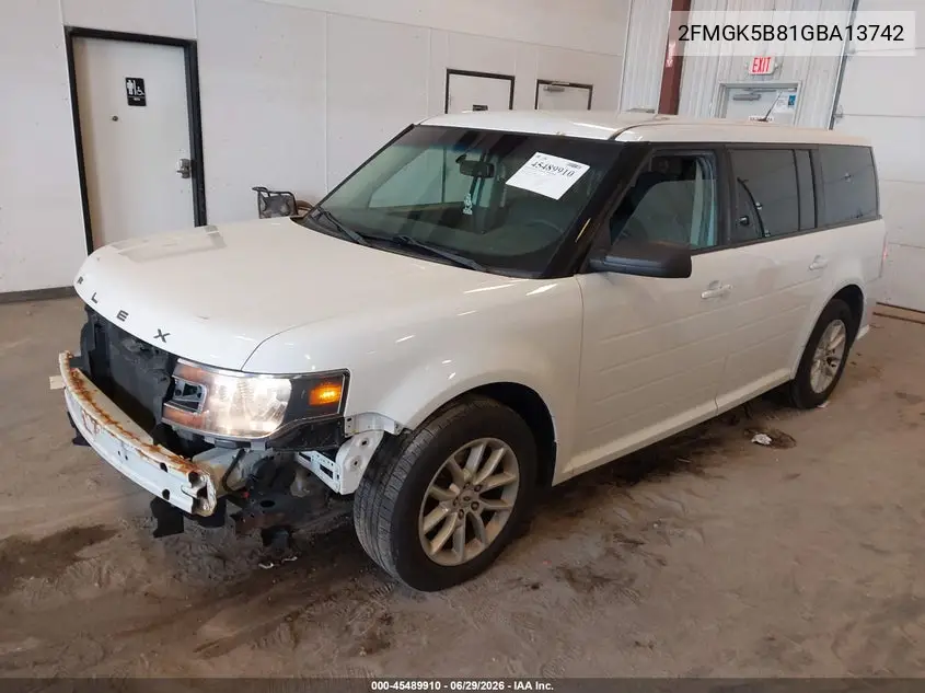2016 Ford Flex Se VIN: 2FMGK5B81GBA13742 Lot: 45489910