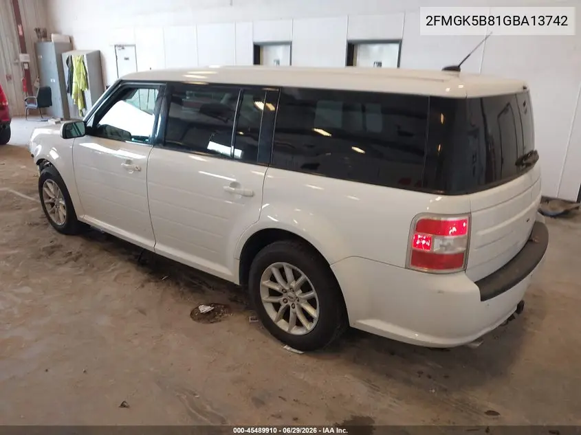 2016 Ford Flex Se VIN: 2FMGK5B81GBA13742 Lot: 45489910
