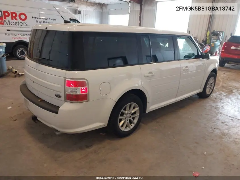 2016 Ford Flex Se VIN: 2FMGK5B81GBA13742 Lot: 45489910