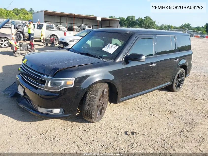 2016 Ford Flex Limited VIN: 2FMHK6D82GBA03292 Lot: 45532399