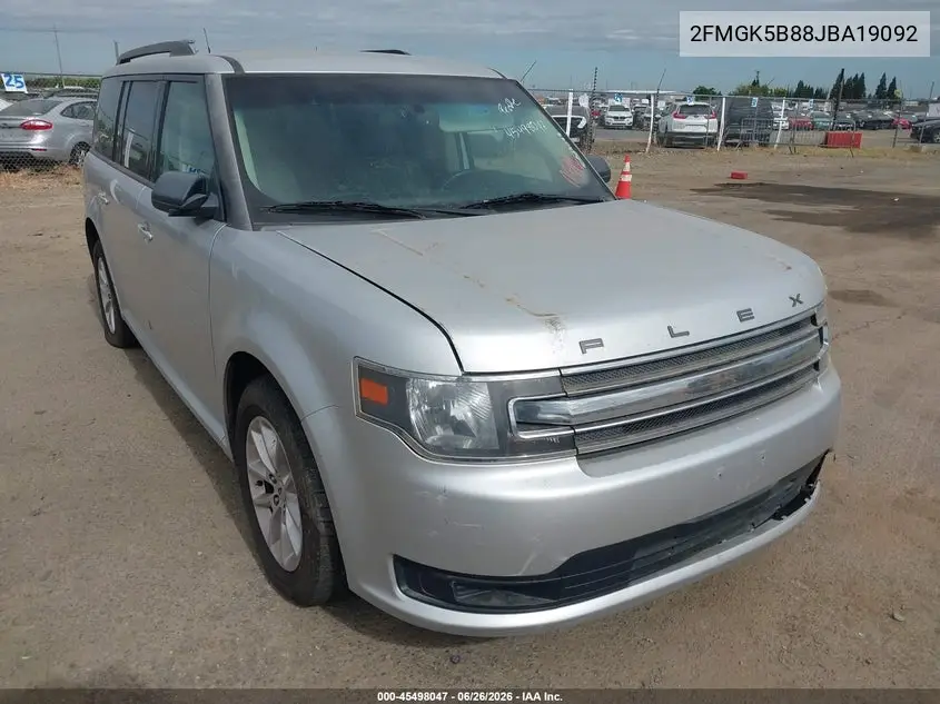 2018 Ford Flex Se VIN: 2FMGK5B88JBA19092 Lot: 45498047