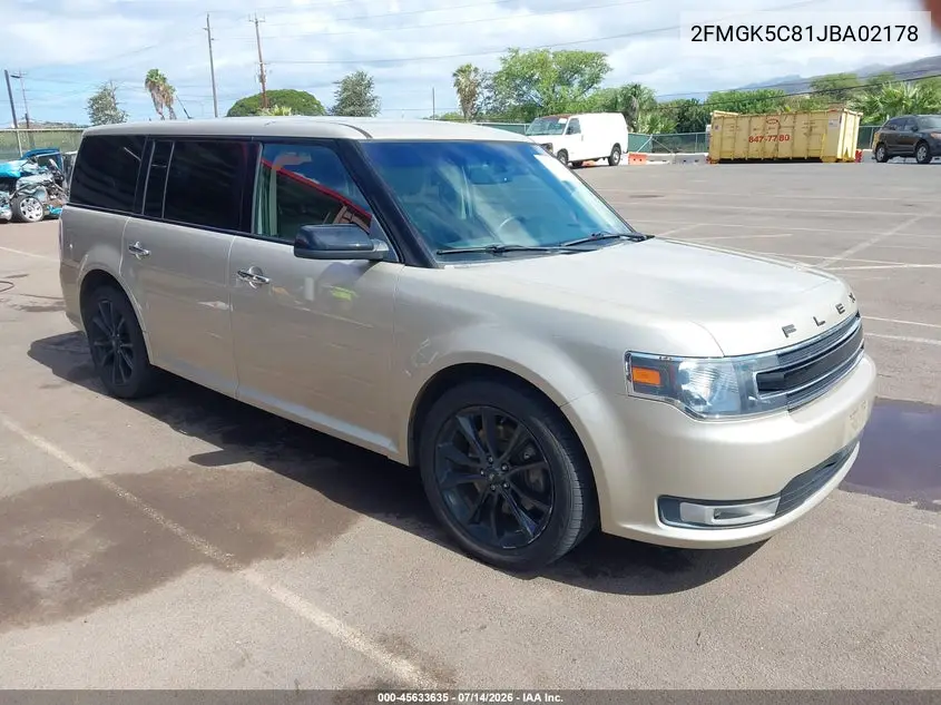 2018 Ford Flex Sel VIN: 2FMGK5C81JBA02178 Lot: 45633635