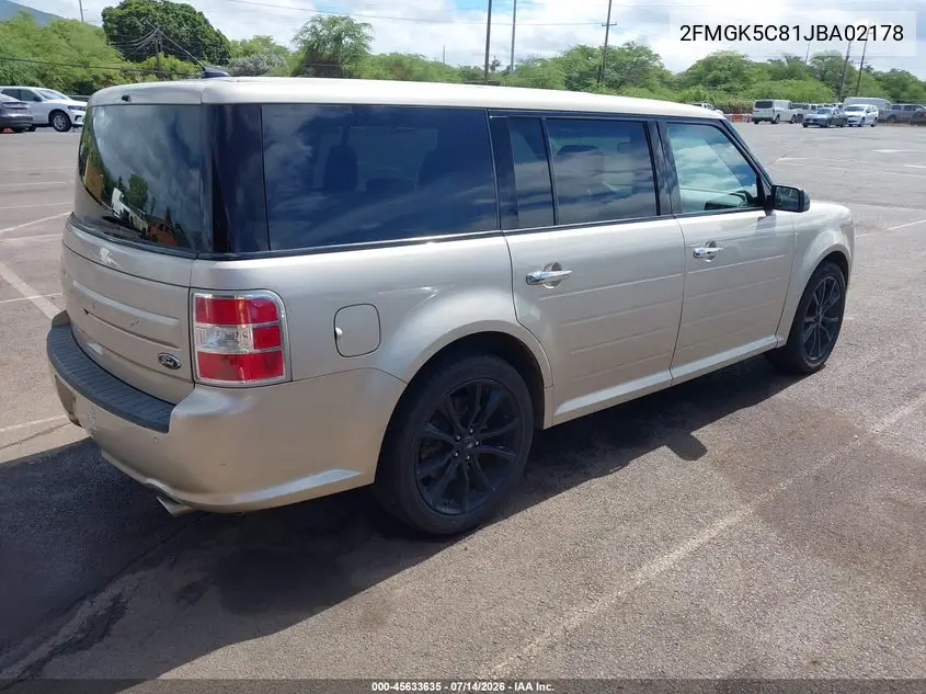 2018 Ford Flex Sel VIN: 2FMGK5C81JBA02178 Lot: 45633635