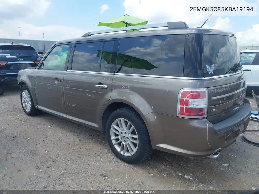 2019 Ford Flex Sel VIN: 2FMGK5C85KBA19194 Lot: 45529652