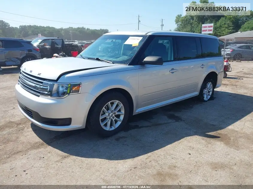 2019 Ford Flex Se VIN: 2FMGK5B83KBA33371 Lot: 45588706