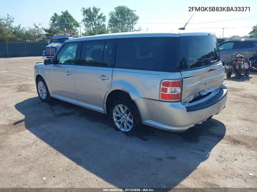 2019 Ford Flex Se VIN: 2FMGK5B83KBA33371 Lot: 45588706
