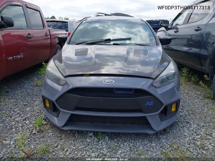 2016 Ford Focus Rs VIN: WF0DP3TH0G4117318 Lot: 45268603
