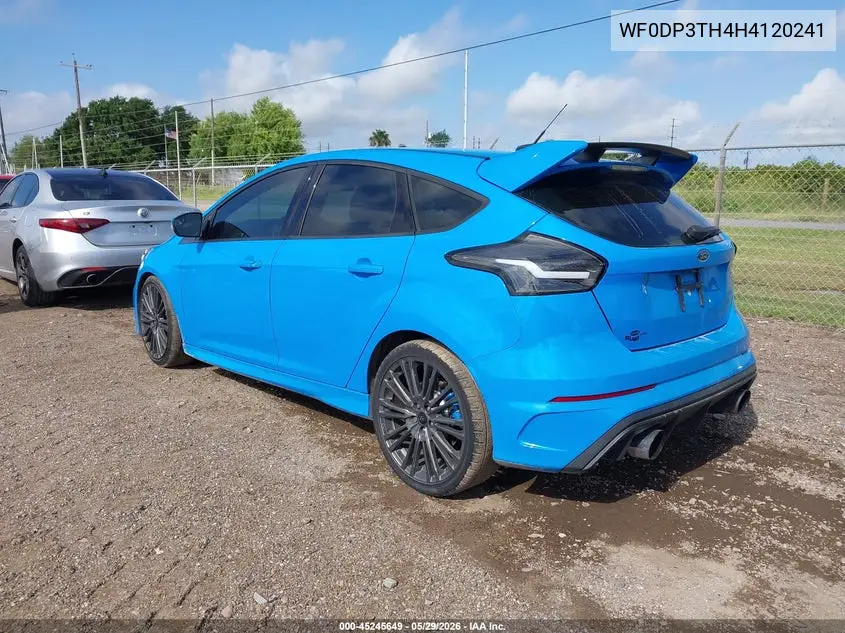2017 Ford Focus Rs VIN: WF0DP3TH4H4120241 Lot: 45245649