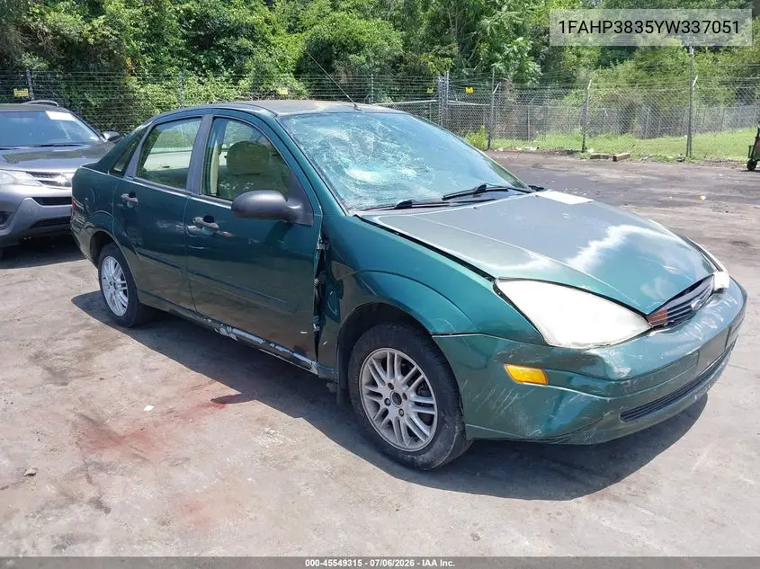 2000 Ford Focus Zts VIN: 1FAHP3835YW337051 Lot: 45549315