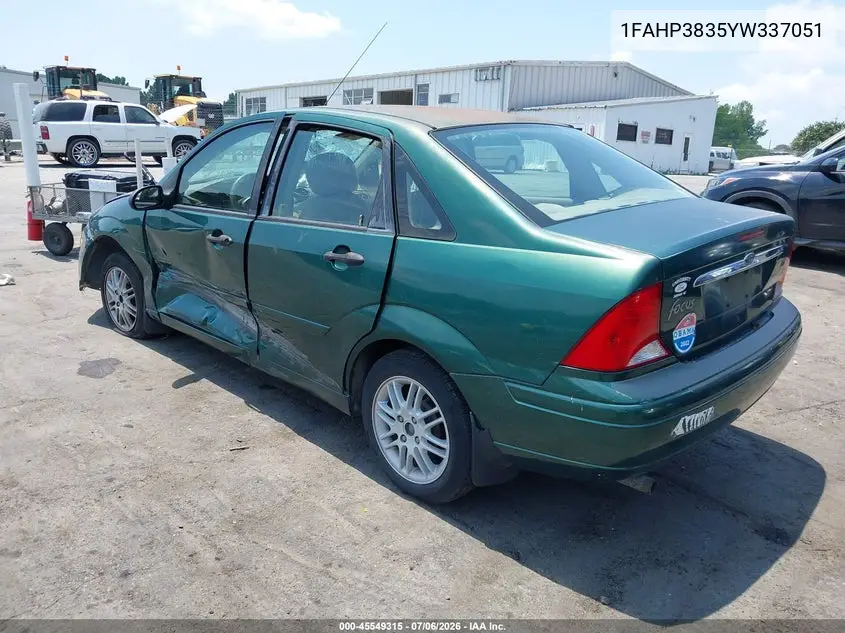 2000 Ford Focus Zts VIN: 1FAHP3835YW337051 Lot: 45549315