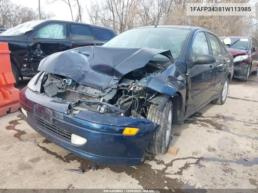 1FAFP34381W113985 2001 Ford Focus Se