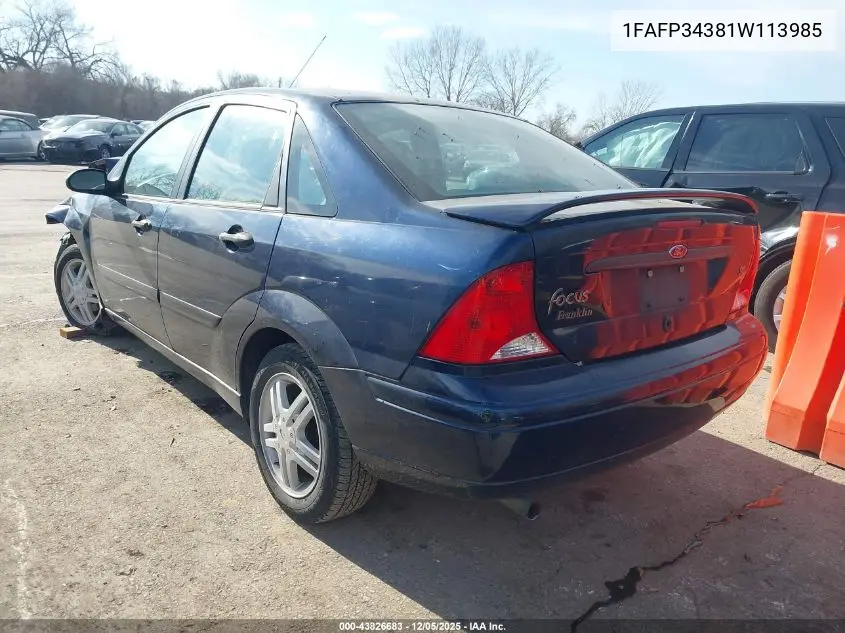 1FAFP34381W113985 2001 Ford Focus Se
