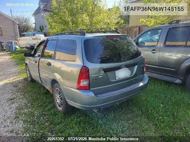 2006 Ford Focus Zxw Se VIN: 1FAFP36N96W145155 Lot: 20261392