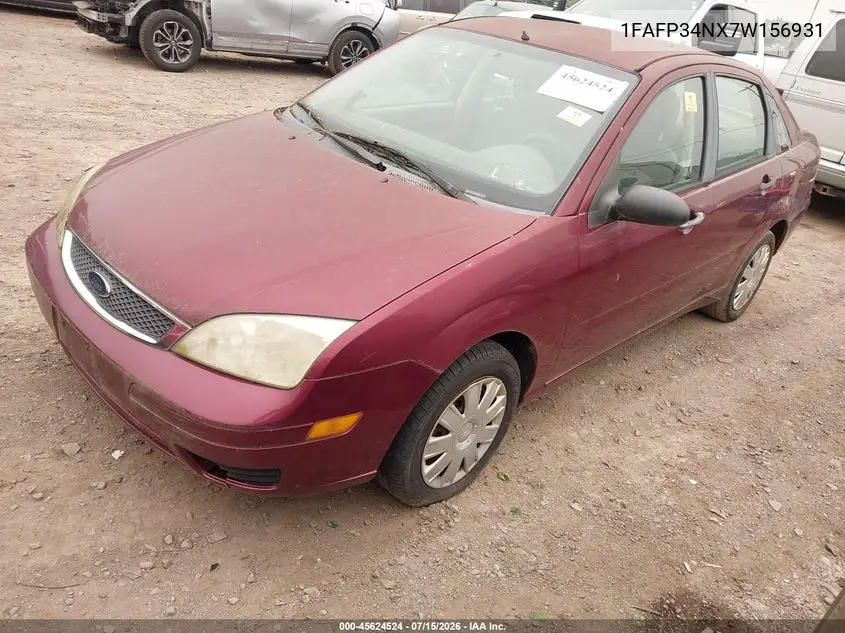 2007 Ford Focus S/Se/Ses VIN: 1FAFP34NX7W156931 Lot: 45624524