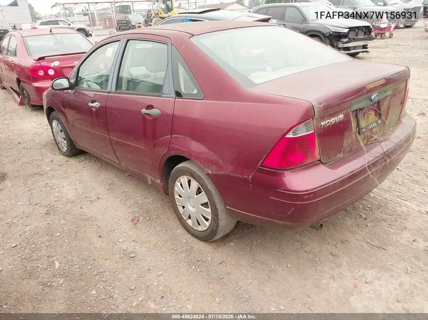 2007 Ford Focus S/Se/Ses VIN: 1FAFP34NX7W156931 Lot: 45624524