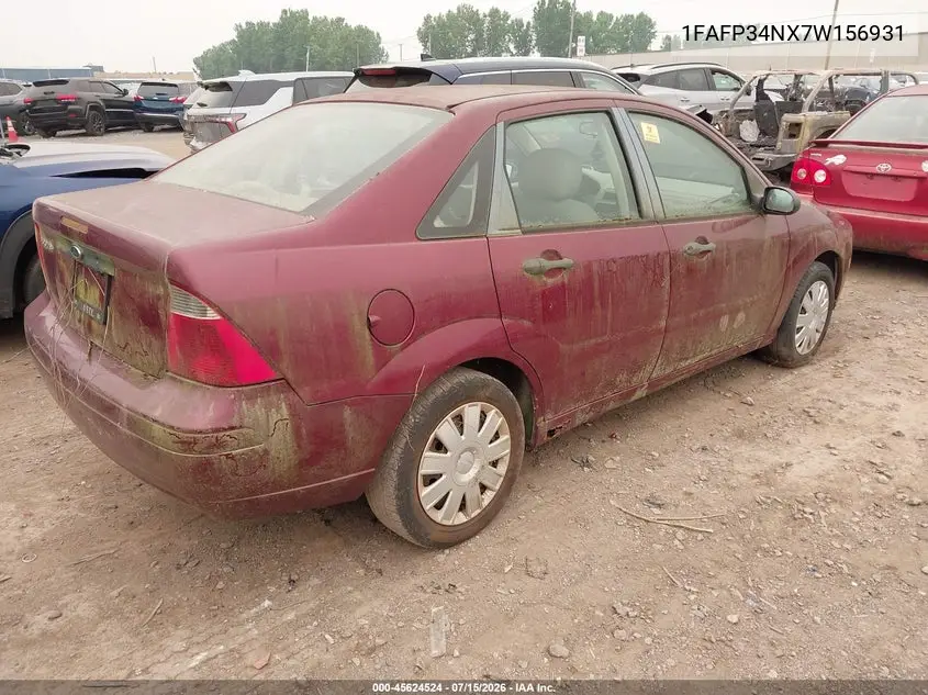 2007 Ford Focus S/Se/Ses VIN: 1FAFP34NX7W156931 Lot: 45624524