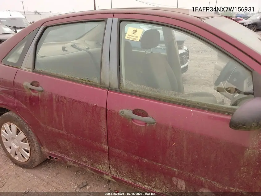 2007 Ford Focus S/Se/Ses VIN: 1FAFP34NX7W156931 Lot: 45624524