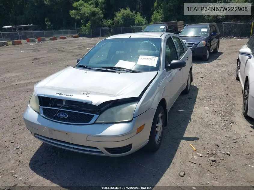 2007 Ford Focus S/Se/Ses VIN: 1FAFP34N67W222908 Lot: 45645602