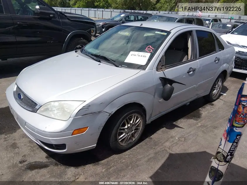 2007 Ford Focus S/Se/Ses VIN: 1FAHP34N37W192226 Lot: 45676446