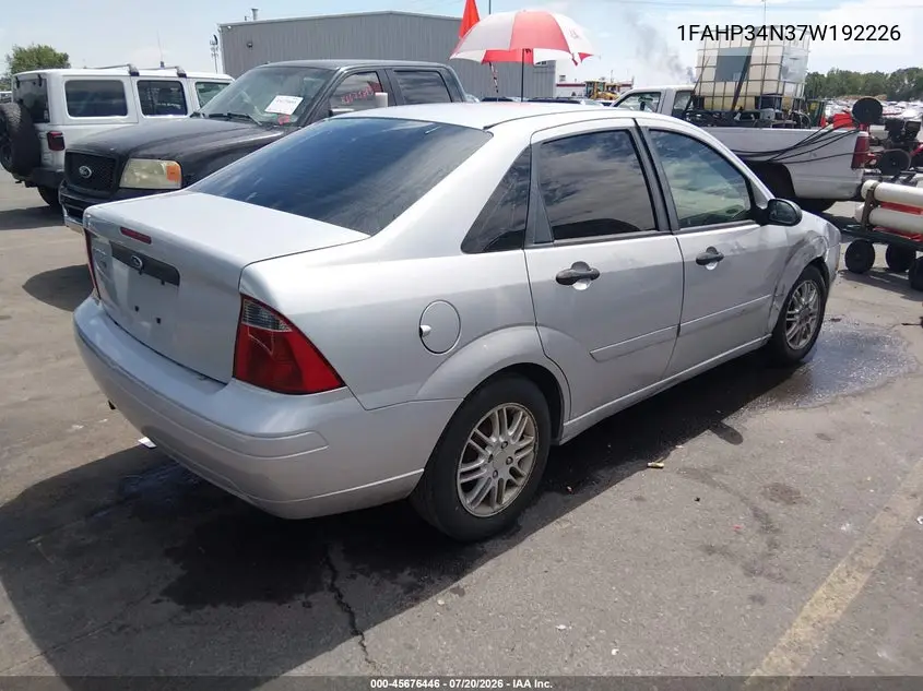 2007 Ford Focus S/Se/Ses VIN: 1FAHP34N37W192226 Lot: 45676446