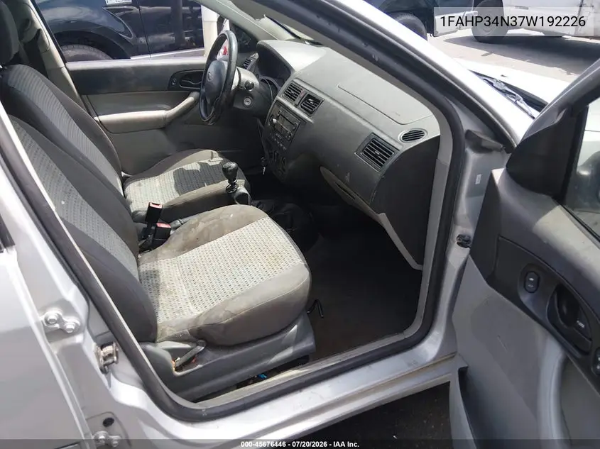 2007 Ford Focus S/Se/Ses VIN: 1FAHP34N37W192226 Lot: 45676446