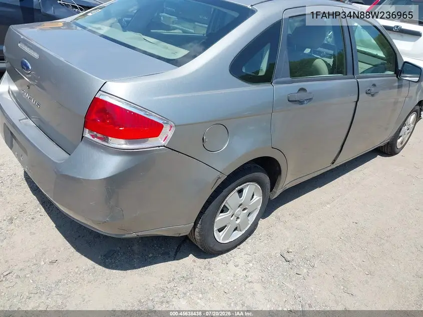 2008 Ford Focus S VIN: 1FAHP34N88W236965 Lot: 45638438