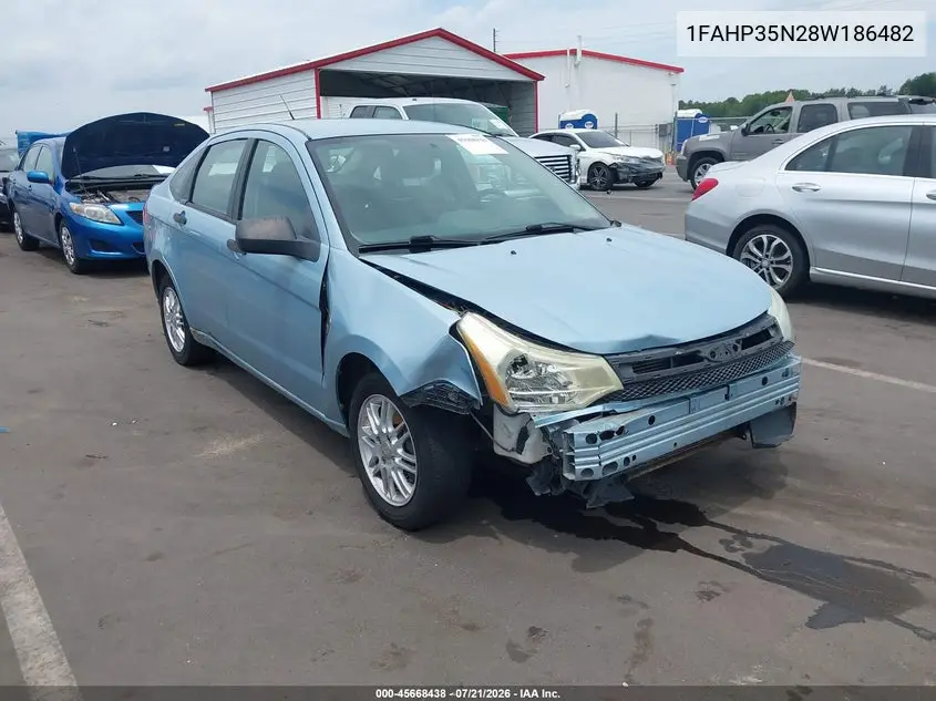 2008 Ford Focus Se/Ses VIN: 1FAHP35N28W186482 Lot: 45668438