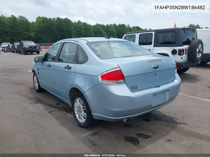 2008 Ford Focus Se/Ses VIN: 1FAHP35N28W186482 Lot: 45668438