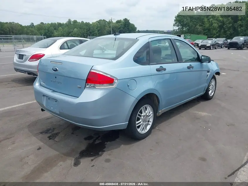 2008 Ford Focus Se/Ses VIN: 1FAHP35N28W186482 Lot: 45668438