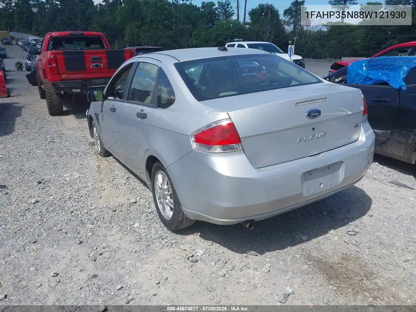 2008 Ford Focus Se/Ses VIN: 1FAHP35N88W121930 Lot: 45674877