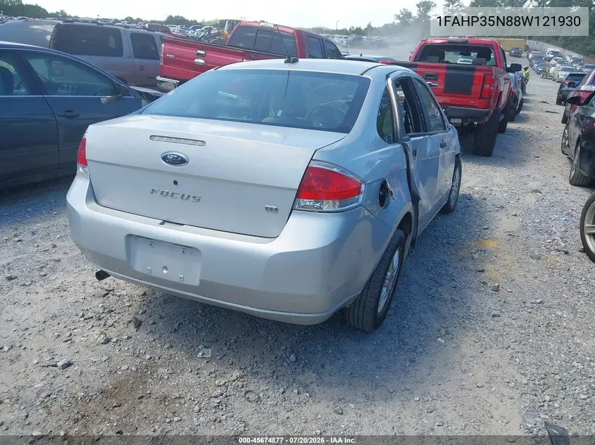 2008 Ford Focus Se/Ses VIN: 1FAHP35N88W121930 Lot: 45674877