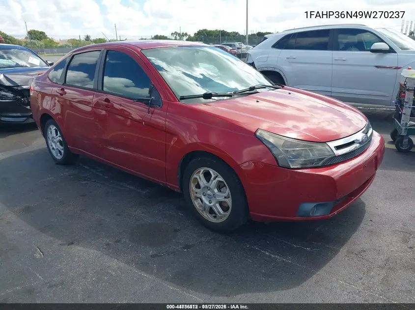1FAHP36N49W270237 2009 Ford Focus Ses