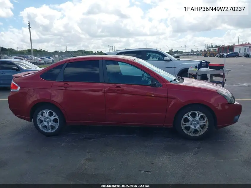 1FAHP36N49W270237 2009 Ford Focus Ses
