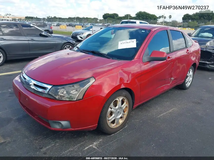 1FAHP36N49W270237 2009 Ford Focus Ses