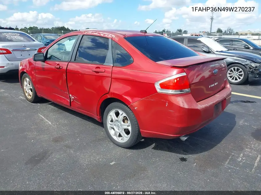1FAHP36N49W270237 2009 Ford Focus Ses