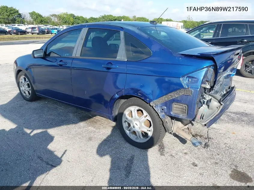 1FAHP36N89W217590 2009 Ford Focus Ses