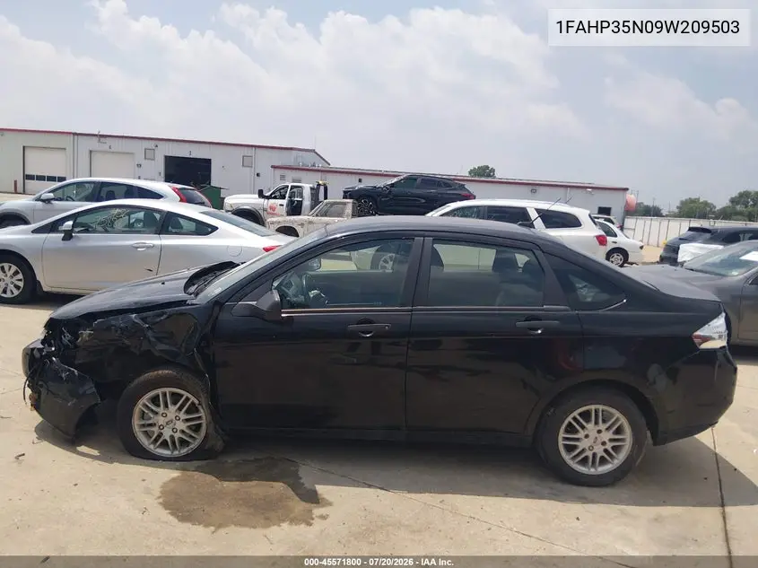 2009 Ford Focus Se VIN: 1FAHP35N09W209503 Lot: 45571800