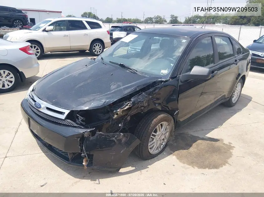 2009 Ford Focus Se VIN: 1FAHP35N09W209503 Lot: 45571800