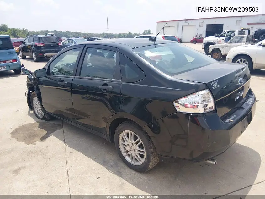 2009 Ford Focus Se VIN: 1FAHP35N09W209503 Lot: 45571800