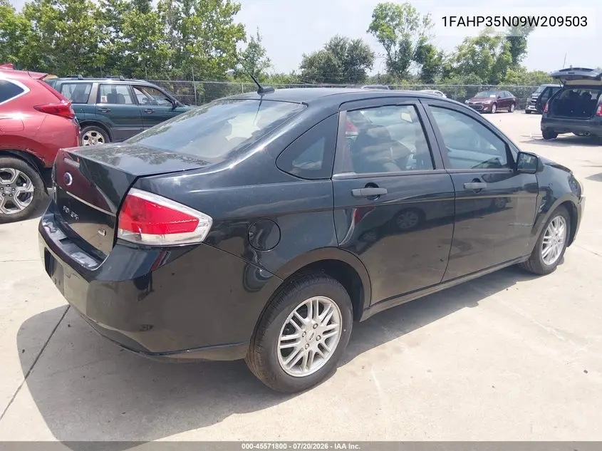 2009 Ford Focus Se VIN: 1FAHP35N09W209503 Lot: 45571800