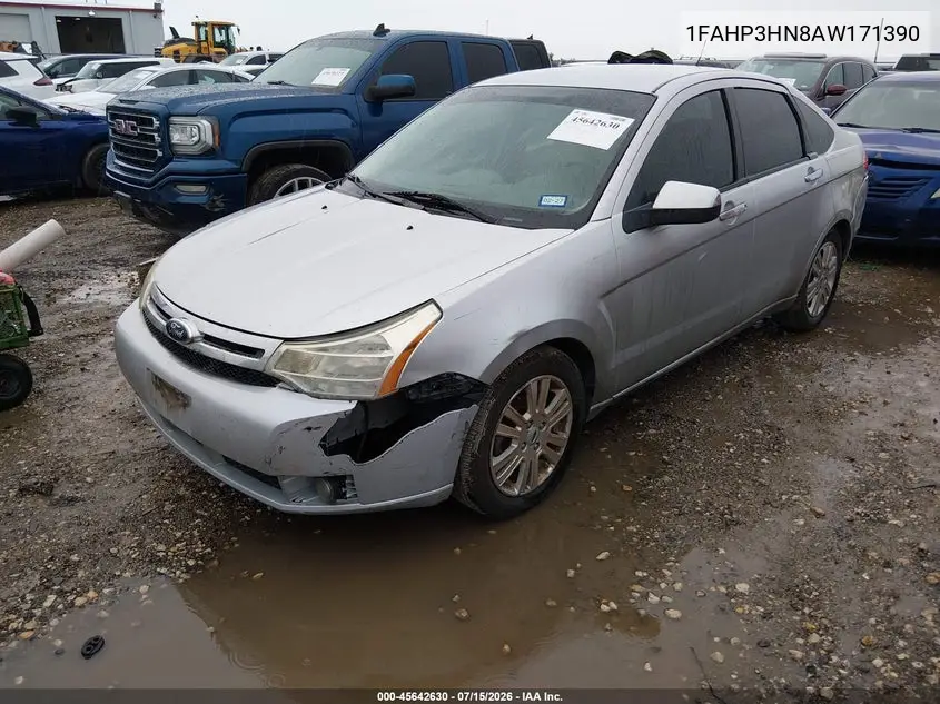 2010 Ford Focus Sel VIN: 1FAHP3HN8AW171390 Lot: 45642630