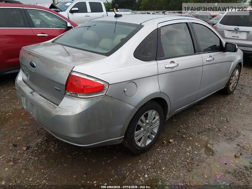 2010 Ford Focus Sel VIN: 1FAHP3HN8AW171390 Lot: 45642630