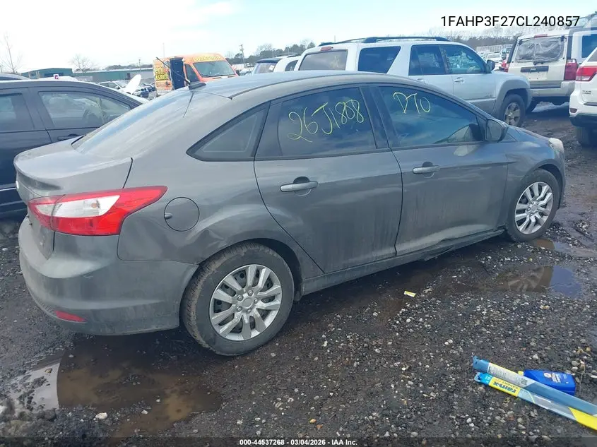 1FAHP3F27CL240857 2012 Ford Focus Se