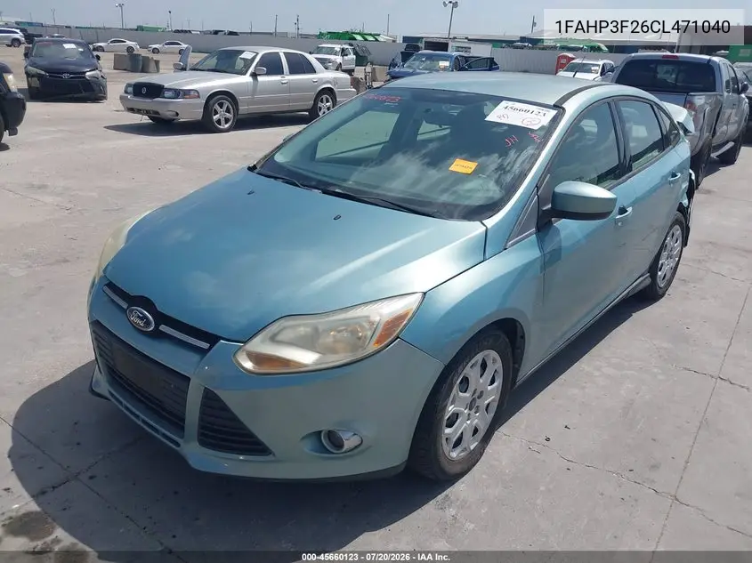 2012 Ford Focus Se VIN: 1FAHP3F26CL471040 Lot: 45660123