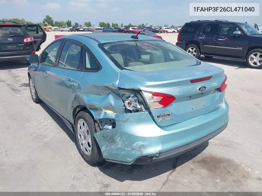 2012 Ford Focus Se VIN: 1FAHP3F26CL471040 Lot: 45660123